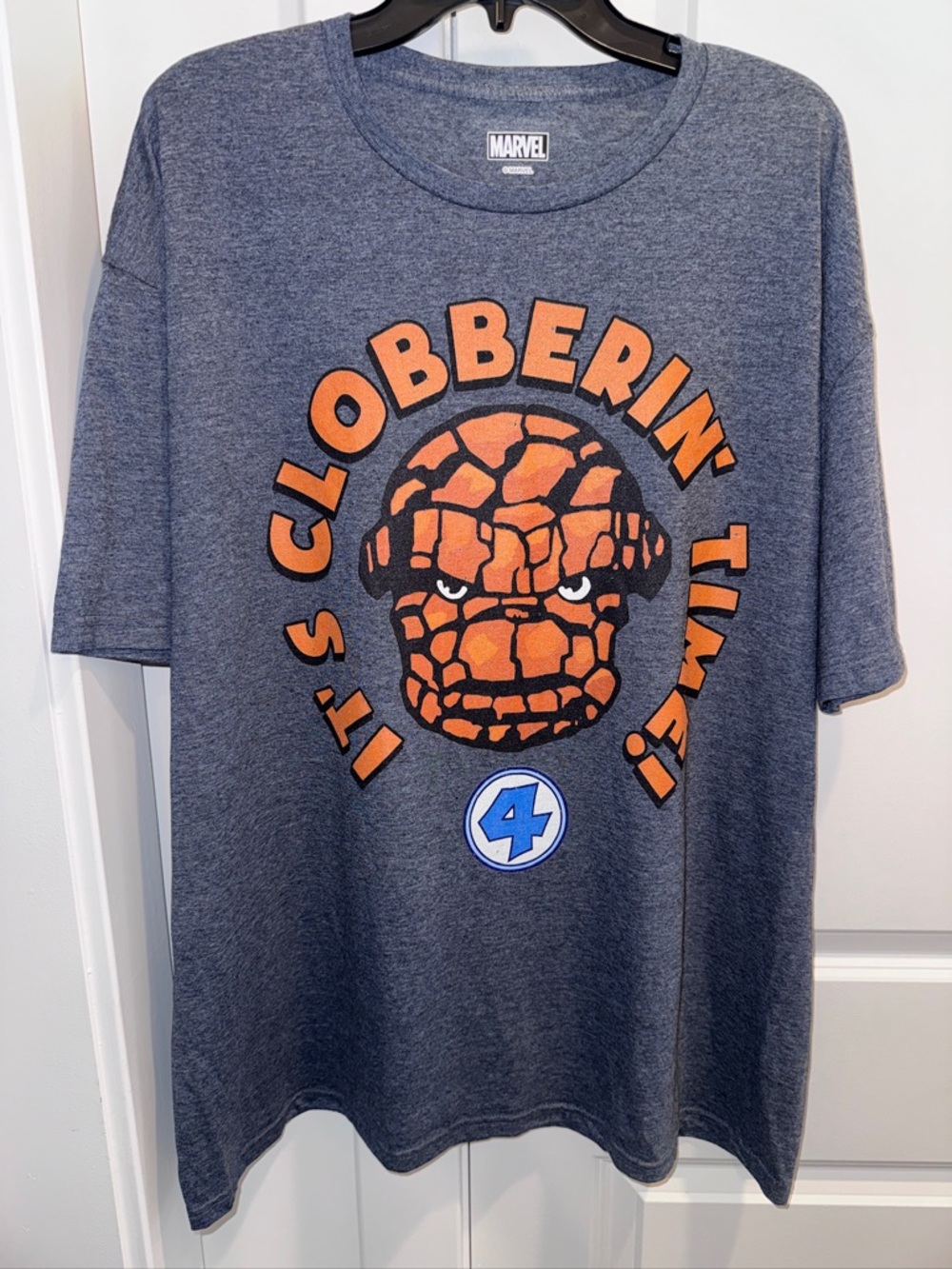 Marvel Gray Heather Logo Tee with White Print